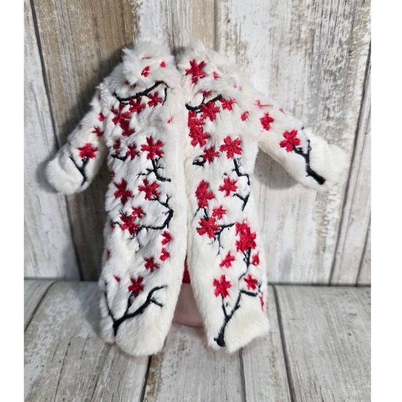 Rainbow Shadow High Rosie Redwood Doll Outfit Cherry Blossom Faux Fur Long Coat - Picture 2 of 9